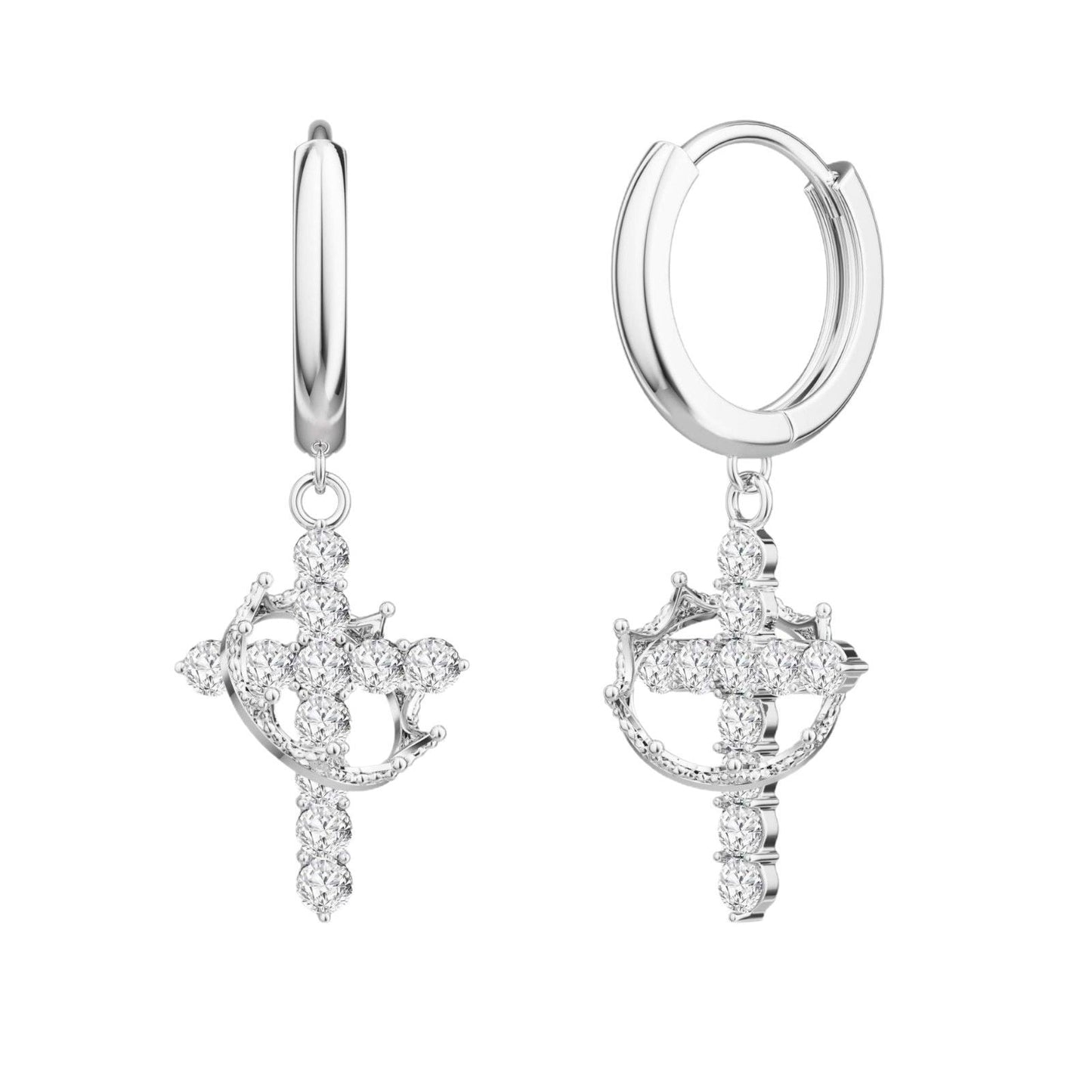 The Eternal Cross & Crown Earrings