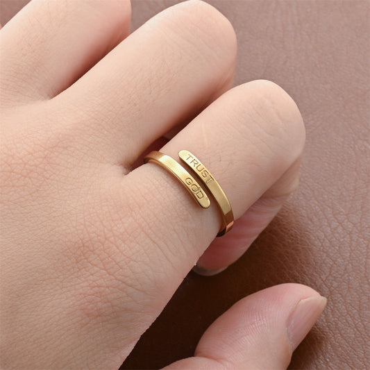 Trust God Adjustable Ring