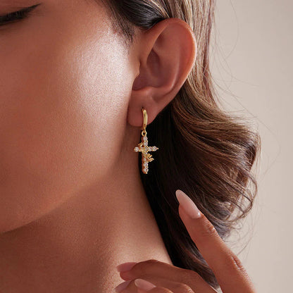 The Eternal Cross & Crown Earrings